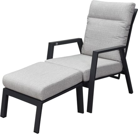 Barolo lounge balkonset 2 delig verstelbaar antraciet aluminium