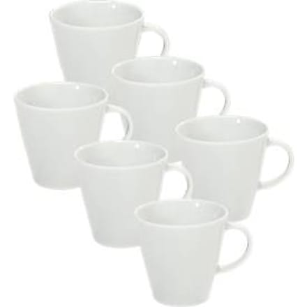 Koffiemok Solea, effen, wit, Porselein, 6 st.