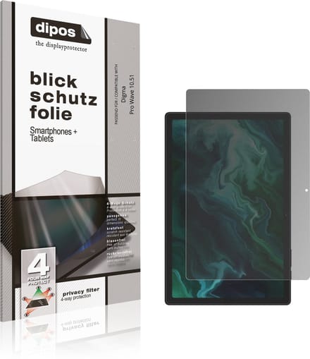 dipos – Matte Privacy Screenprotector geschikt voor Digma Pro Wave 10.51 | Anti-Spy Beschermfolie