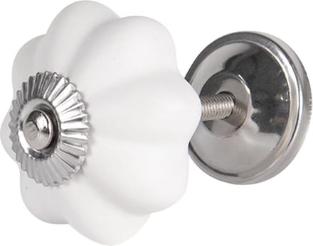 Clayre & Eef Deurknop Ø 4 cm Wit Keramiek