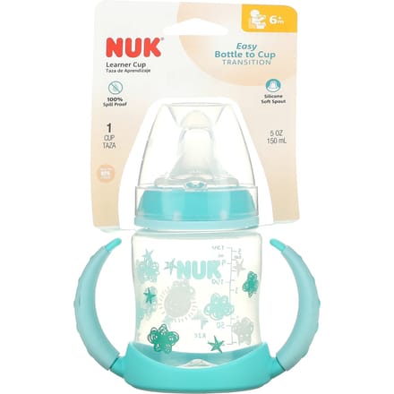 NUK, Loopbeker, vanaf 6 maanden, Aqua, 1 beker, 150 ml (5 oz) white