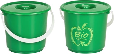 Biologische compostemmer 2,7L - Set van 2 - Groene keukenafvalemmer