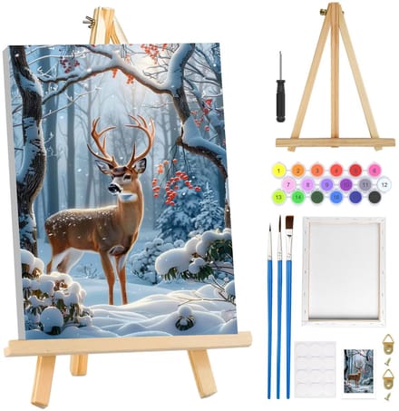 Dailygoods- Schilderen op Nummer Volwassenen - Hert - Met Lijst