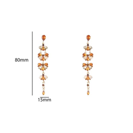 Go Dutch Label Oorknoppen Long Stone Dangle Goud Bruin