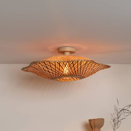 GOOD & MOJO plafondlamp Madura, Ø 60 cm, bruin, bamboe E27