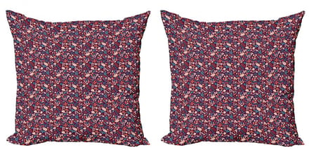 ABAKUHAUS Eikel Kussenhoes Set – 2x 40x40 cm – Dubbelzijdig bedrukt – Rits – Multicolor