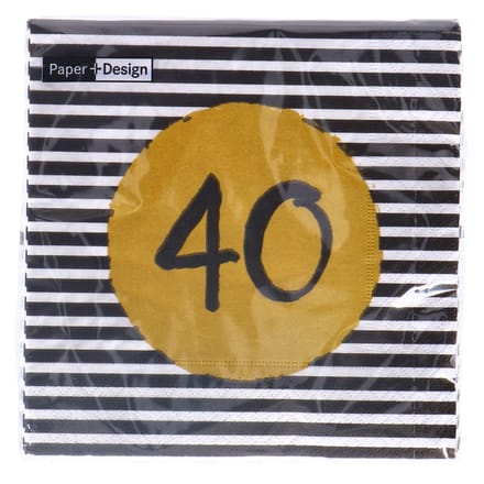 Servetten 40th Birthday 33x33 cm