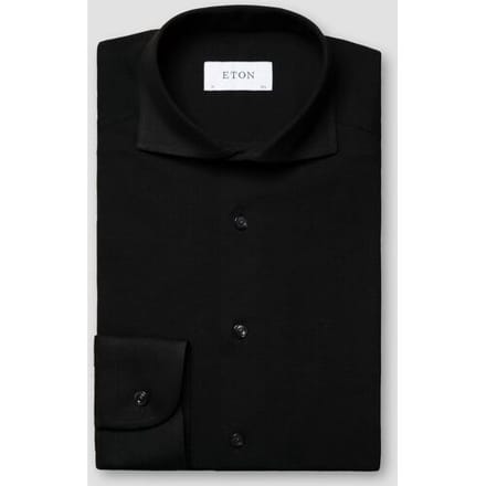 Eton Overhemd Uni Four-Way Stretch Zwart / male