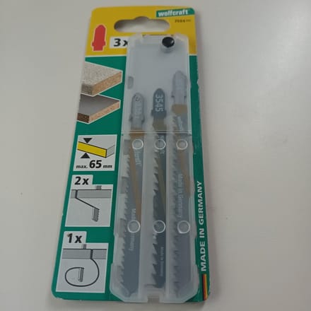 wolfcraft - Projectset decoupeerzaagbladen voor keukens, 3-delig, T-schacht - 2684000