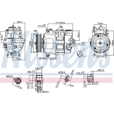 Compressor, airconditioner NISSENS 890550