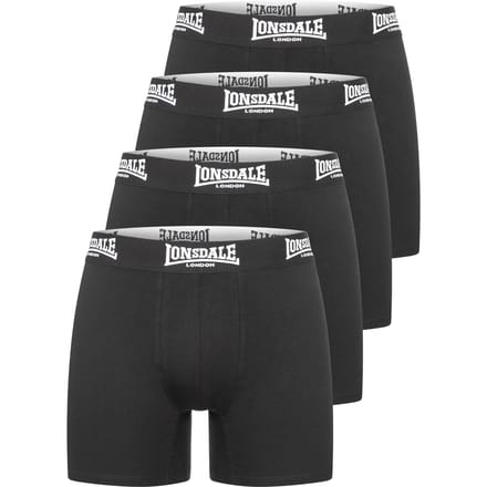 Lonsdale London West Challow (Set van 4) Heren Boxers - zwart - M