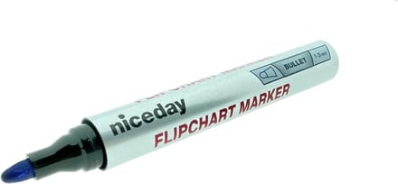 Niceday Flipchart Permanent Marker Blauw Ronde Punt 1-3 mm - 12 stuks