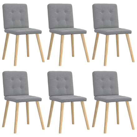 vidaXL - Eetkamerstoelen - 6 - st - stof - lichtgrijs