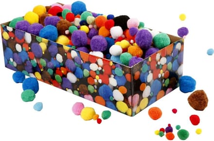CC Pompom Multigekleurd 5-40 mm 720 stuks