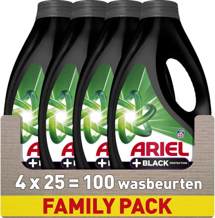 Ariel Wasmiddel +Zwart Bescherming - 4 x 25 Wasbeurten