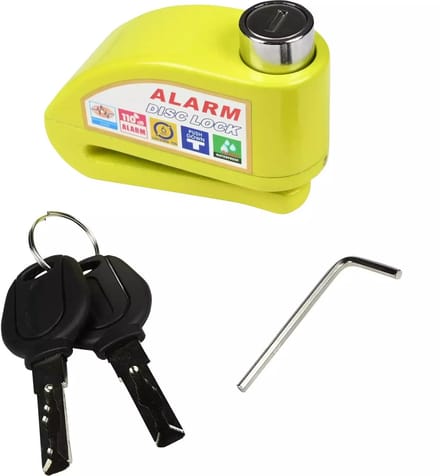 Benson Schijfremslot met Alarm - Gehard Metaal - Bewegingssensor - 7 mm - Geel