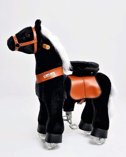 PonyCycle Zwart met witte manen, Klein - N3181