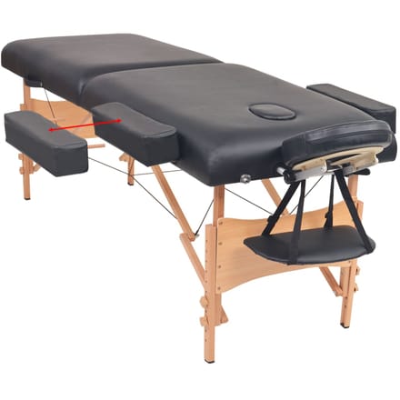 vidaXL - Massagetafel- - en - krukset - inklapbaar - 2 - zones - 10 - cm - dik - zwart