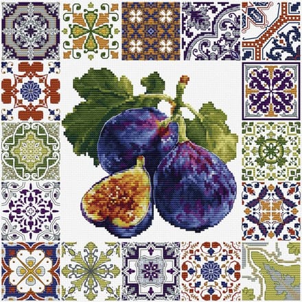 Borduurpakket Luca-S - Fig Mosaic - Vijgen Mosaiek - B7057