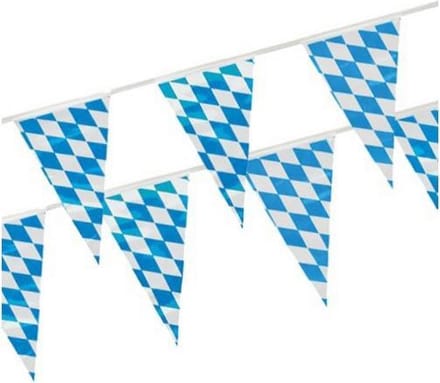 Oktoberfest Beieren vlaggenlijn blauw/wit 4 m