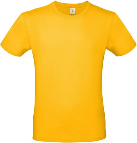 B&C Basic T-shirt - geel - ronde hals - heren - katoen - 145 grams L