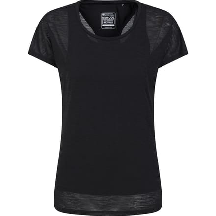 Mountain Warehouse Dames/Dames Dubbel Gelaagd T-Shirt (Zwart)