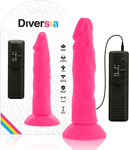 DIVERSIA | Diversia Flexible Vibrating Dildo 23 Cm - Pink