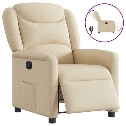 vidaXL - Fauteuil - verstelbaar - elektrisch - stof - crèmekleurig