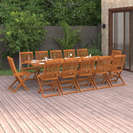 vidaXL - 13-delige - Tuinset - 280x90x75 - cm - massief - acaciahout