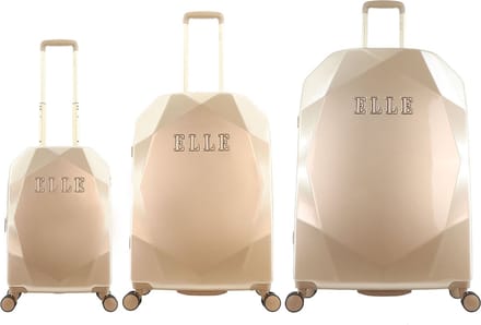ELLE Diamond Harde Kofferset 3-delig - S/M/L - Taupe - Taupe / Set
