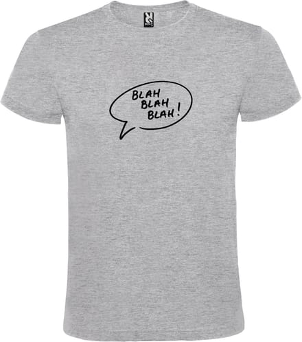 Grijs T-shirt ‘Blah Blah Blah!’ Zwart Maat S