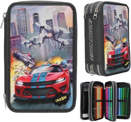 Depesche - Action World 3-vaks etui met LED