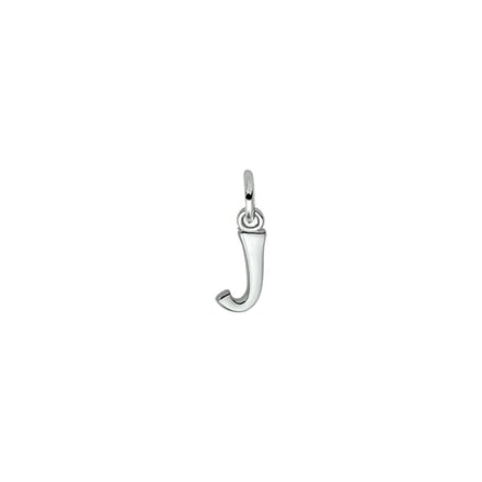 Zilver Gerhodineerde Hanger letter J 1330007
