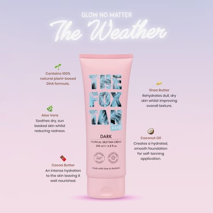 The Fox Tan Dark Tropical Self-Tan Creme – Zelfbruiner Crème voor Donkere Tan