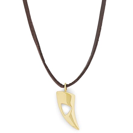 Goudkleurige Leren Iconic Ketting met Hanger met Uitsparing