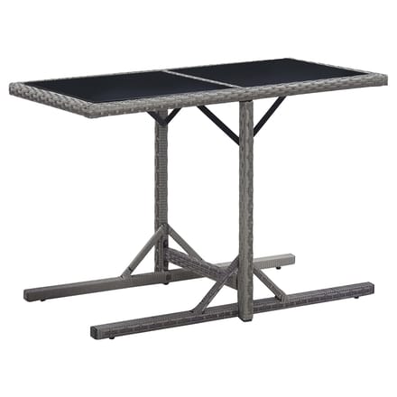 vidaXL - Tuintafel - 110x53x72 - cm - glas - en - poly - rattan - antraciet