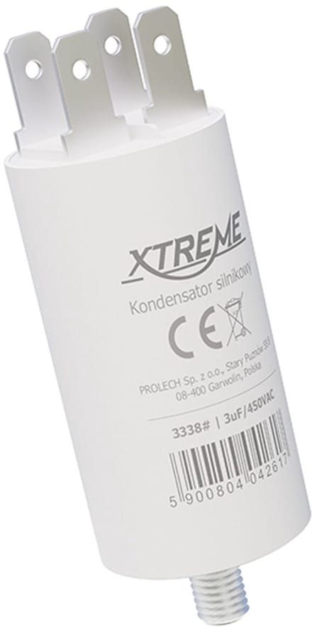 XTREME Motorcondensator 3µF 450V AC - Met Faston Aansluitingen - Start/Bedrijf