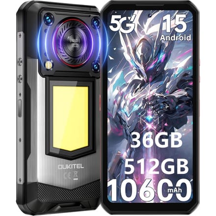 OUKITEL WP56 5G Mobiele Telefoon 36GB+512GB/2TB 16000mAh 6.8  Scherm 108MP Android 15 zwart