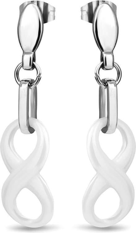 Montebello Oorbellen Rivka - 316L Staal - Keramiek - Infinity - 10x40mm