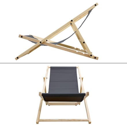 ECD Germany garden opvouwbare houten ligstoel antraciet met armleuningen 3 ligposities tot 120 kg comfortabele tuinstoel strandstoel balkonstoel campingstoel relaxstoel vouwstoel zonnestoel geschikt voor tuin terras en balkon