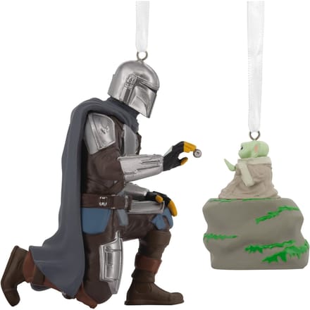 Hallmark Storied Moments Star Wars Ornaments - Set of 2 - The Mandalorian & Grogu