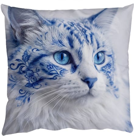 Sierkussens - Kussentjes Woonkamer - 50x50 cm - Kat - Patroon - Blauw