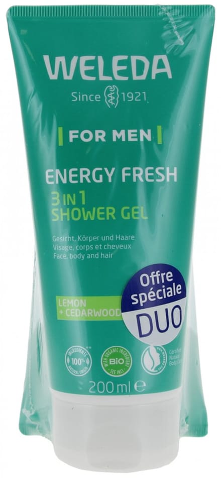 Weleda Men Energy Fresh 3in1 Douchegel 2 x 200 ml Verpakking