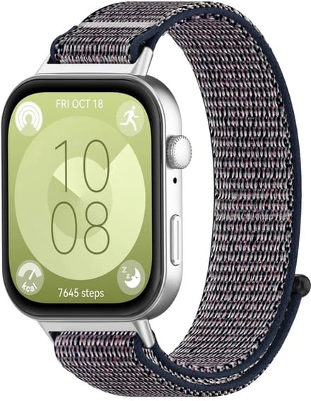 By Qubix - Sport loop nylon bandje - Blauw gemêleerd - geschikt voor Huawei Watch Fit 5 / 4 / 3