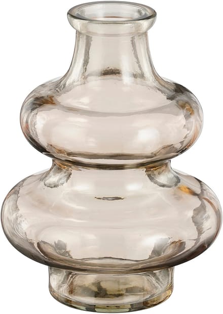 Mica Decorations Bloemenvaas Sira - transparant glas - beige - D12 x H16 cm - vaas - sierlijk model