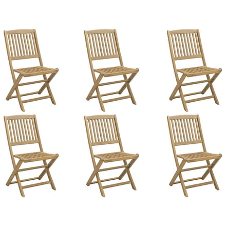 vidaXL - Klapstoelen - 6 - stuks - 48,5x57x90 - cm - Massief - acaciahout