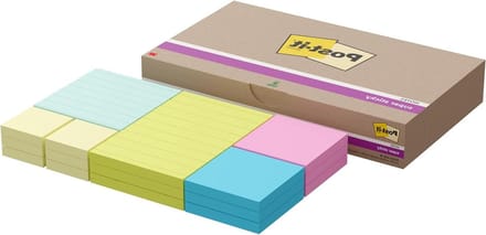 Super Sticky Notes - Diverse Kleuren Gemengde Maten - 90 Vellen - 18 Pads Office Sticky Notes