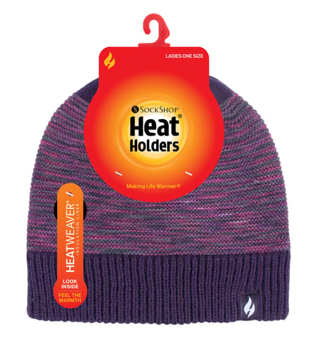 Heat Holders - Thermische gebreide damesmuts voor de winter - Paars