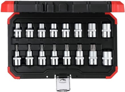 Dopsleutelset - TX Bits - Auto Reparatie - 16 Delig - 1/2 inch