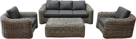 Las Palmas stoel bank loungeset 4-delig grijs